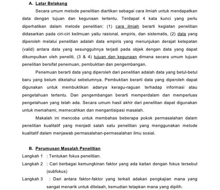 Contoh Judul Penelitian Kualitatif Studi Kasus - Contoh II