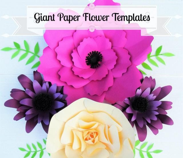 You will then repeat this on 5. Giant Flower Templates Giant Paper Flower Wall Svg Flower Cutting Files Printable Pdf Templates 2696326 Weddbook