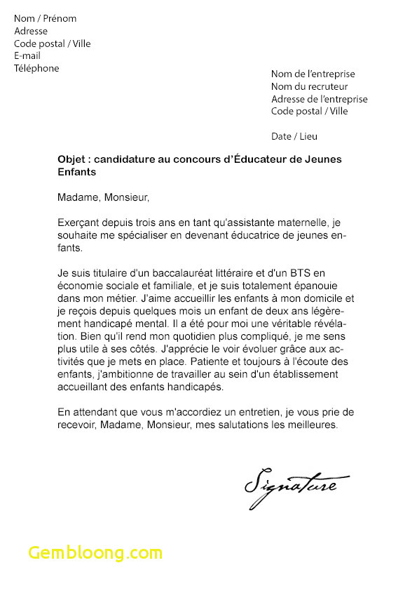 Lettre De Motivation Formation Deaes / Lettre de motivation demande de