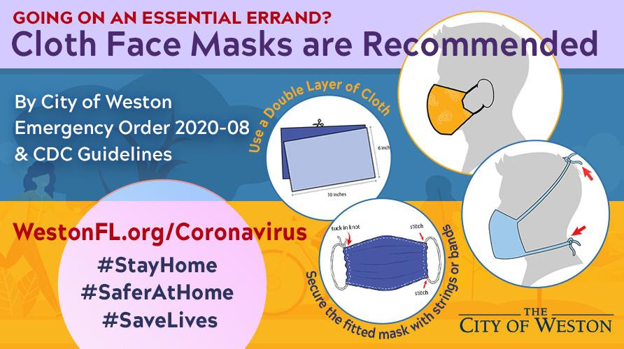 Going on an essential errand? Cloth masks are recommended.