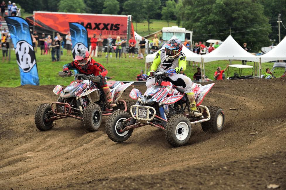 Jeffrey Rastrelli and Ronnie Higgerson put on a show for the New York fans where they were wheel-to-wheel for the final podium position in the first moto.