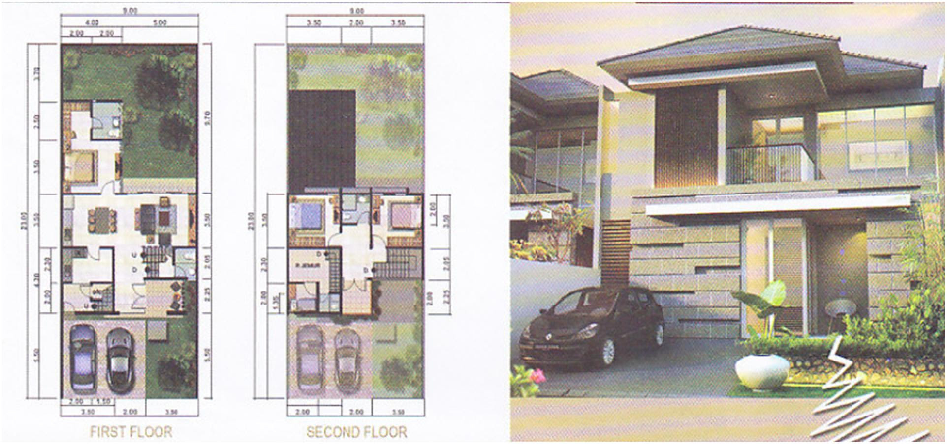 Gambar Denah Rumah Sederhana 1 Lantai 3 Kamar Tidur Desain Rumah