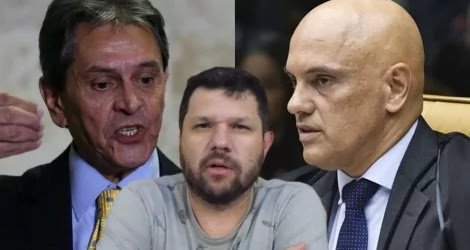 Fotomontagem: Roberto Jefferson, Oswaldo Eustáquio e Alexandre de Moraes