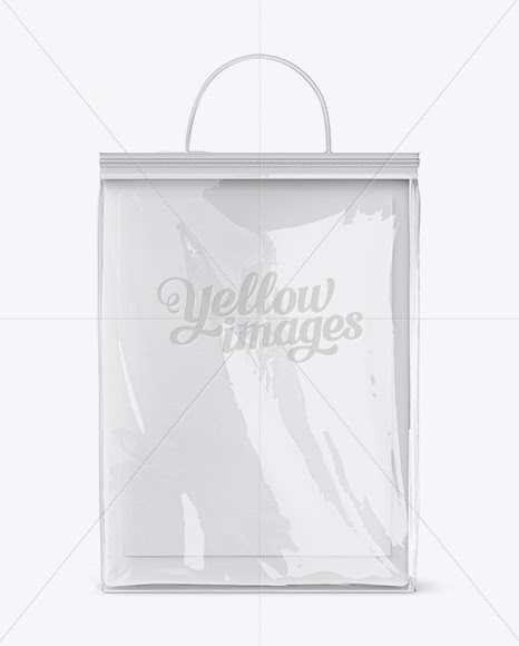 Download Download Clear Vinyl Bag with Bed Linen Mockup - Front ...