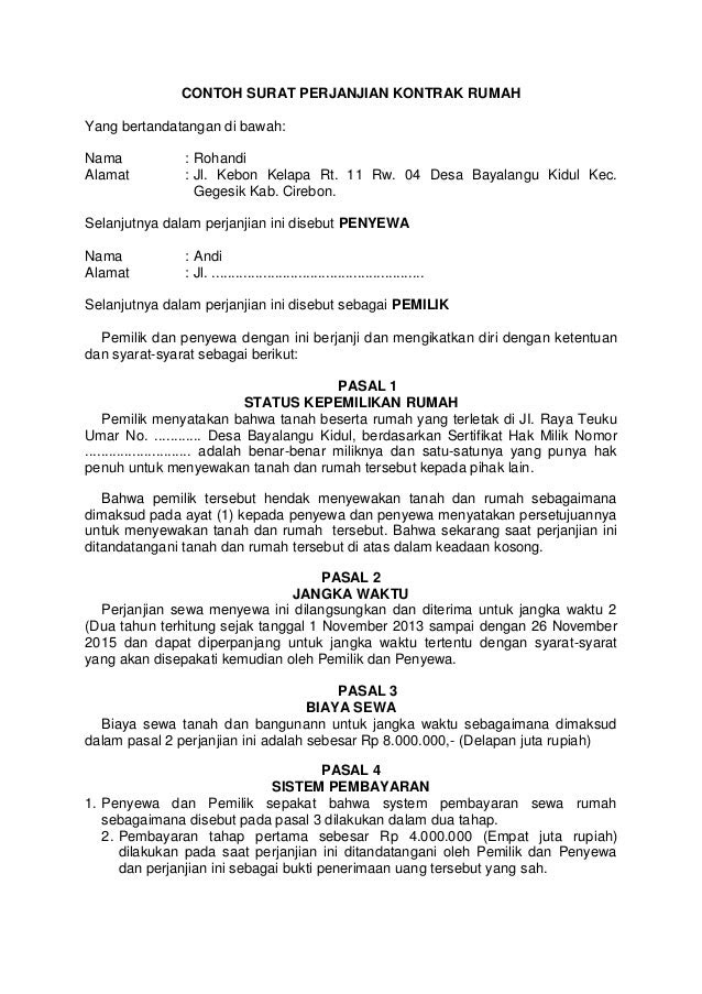 Contoh Surat Kuasa Rumah - Fontoh