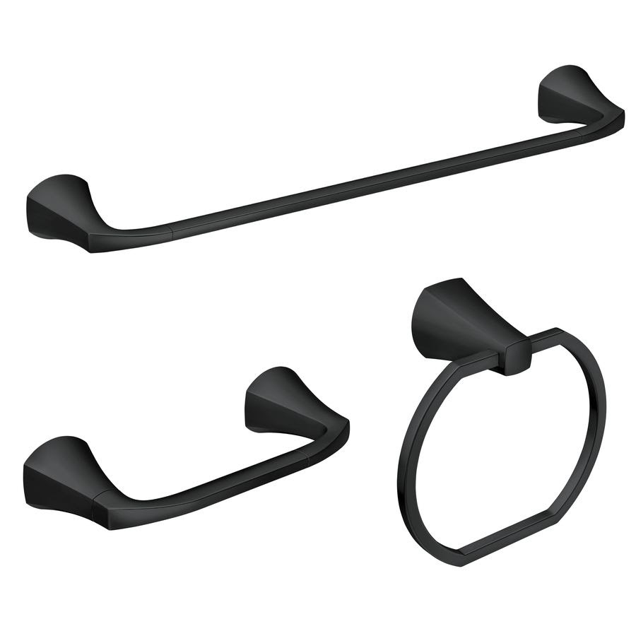 Select same day delivery or drive up for easy contactless purchases. Moen Lindor Matte Black Metal Bath Accessory Set In The Bathroom Accessories Department At Lowes Com