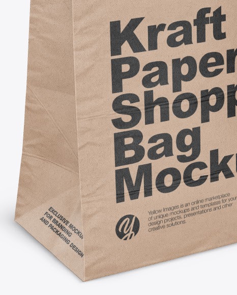 Download Download Kraft Paper Bag Label Mockup Half Side View ...