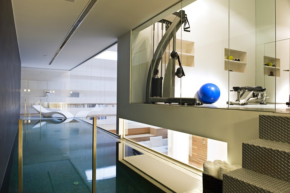 92.5 l x 16 w x 43 h 350 lb user weight capacity Teresa Sapey Loft Gym Pool Interior Design Ideas