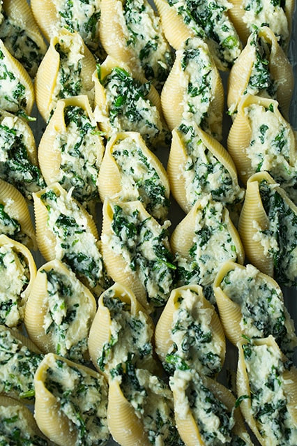 spinach and cheese stuffed shells | Cooking Classy