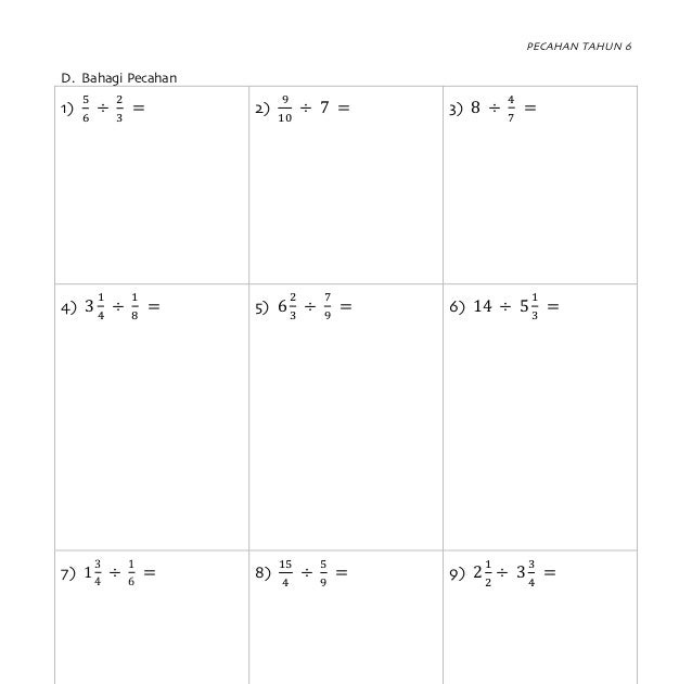 Soalan Pecahan Darab Tahun 5 - Persoalan s