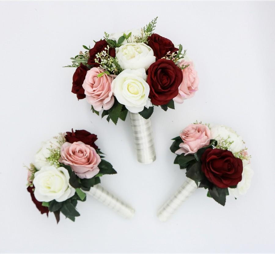 Check spelling or type a new query. Wedding Bouquet Wine Blush And Ivory Bridal Bouquet Bridesmaids Bouquet Artificial Wedding Flowers Boho Wedding Burgundy Flowers 2957075 Weddbook