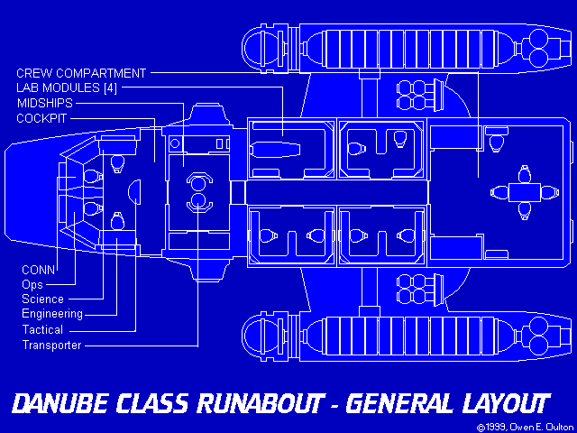 This is one set in a series of commissioned images based on the official ships/models used on star trek: Danube Class Deck Plans