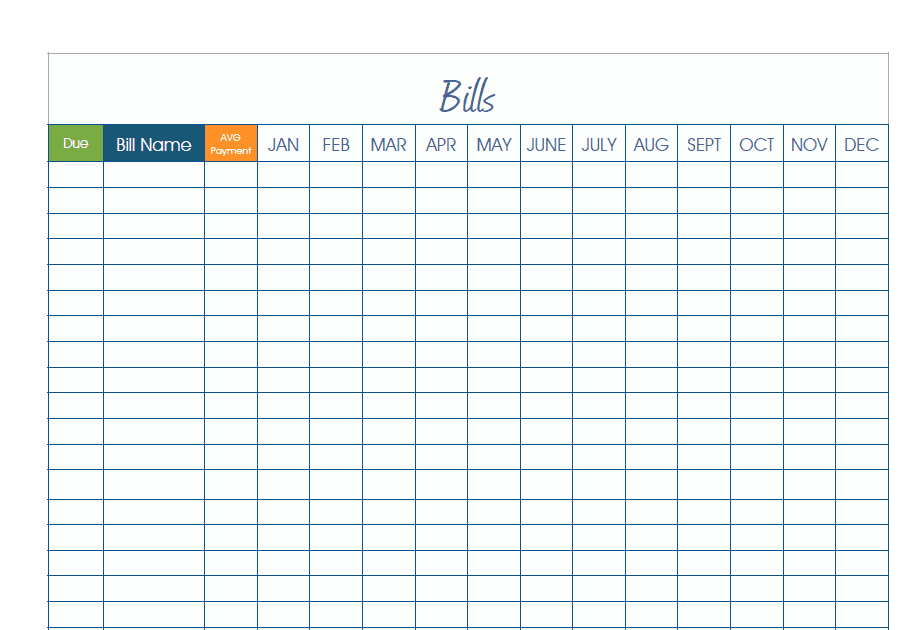 20 Images Bill Paying Spreadsheet Printable