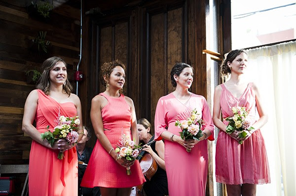 coral pink bridesmaids dresses