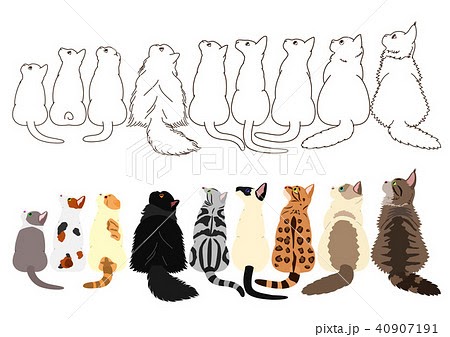 猫 イラスト 横向き Ngagolak