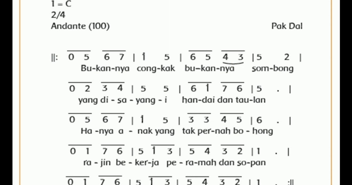 Not Lagu Peramah Dan Sopan Raja Soal