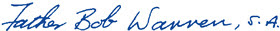 Fr. Robert Warren, S.A. Signature