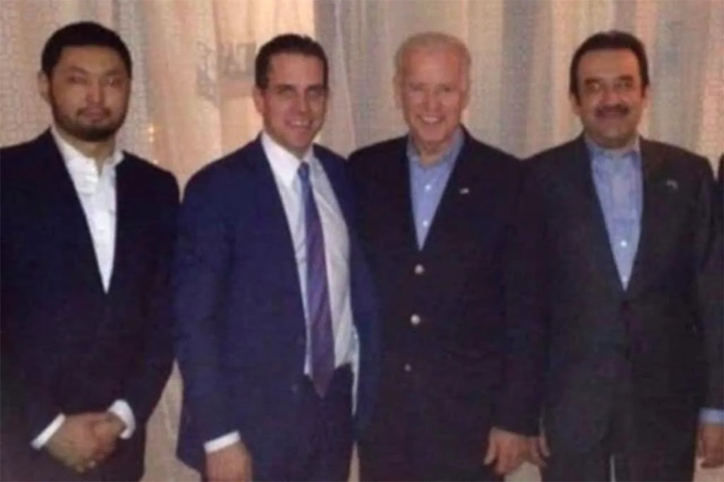 Joe and Hunter Biden with  Kazakh oligarch Kenes Rakishev.