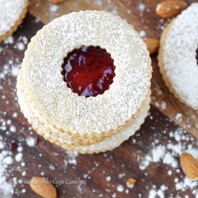 Traditional Raspberry Linzer Cookies Christmas Cookies american heritage cooking