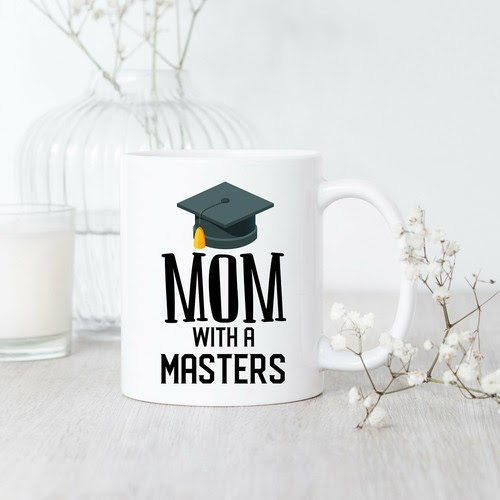 A nice graduation gift for male or female students or graduates. Home Garden Mom With A Masters Mug Masters Degree Mug Masters Graduation Gift Masters Degree Kitchen Dining Bar