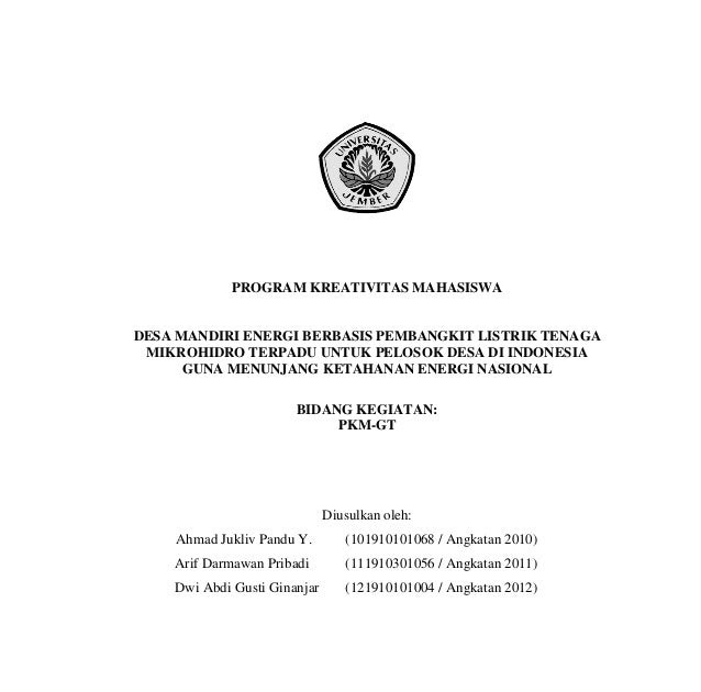Contoh Judul Pkm Gt Yang Lolos Dikti - Contoh L