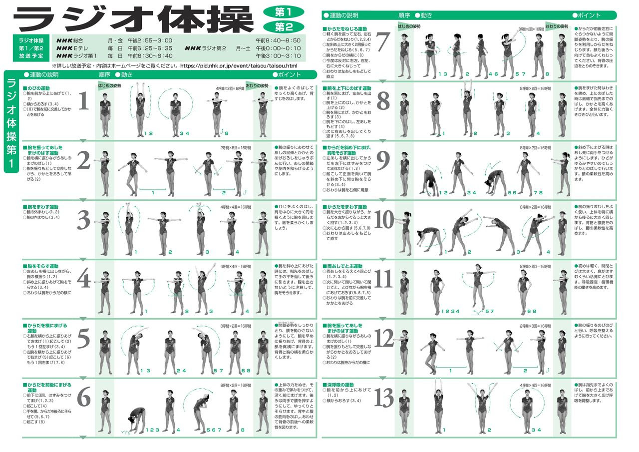 無料イラスト画像 50 ラジオ 体操 図解 イラスト