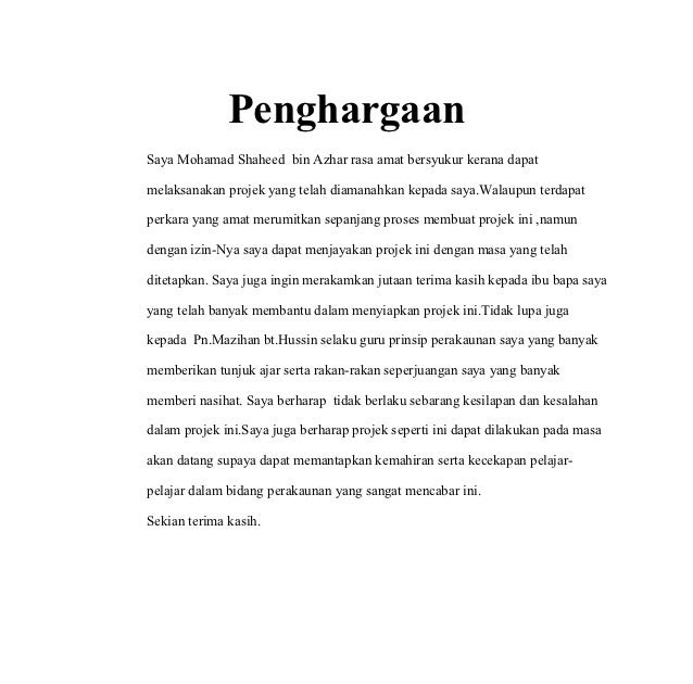 Contoh Assignment Penghargaan - Contoh Three