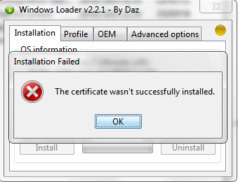 Mengatasi Windows Loader The Certificate wasn't 