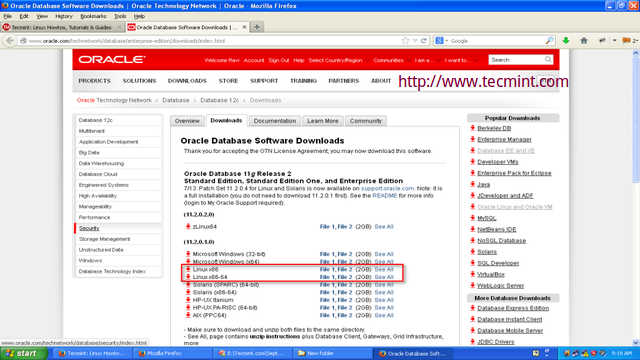 You must download both zip files to install oracle database. Welcome To My Oracle World Oracle Database 11g Release 2 Installation On Rhel Centos 6 X 5 X 4 X