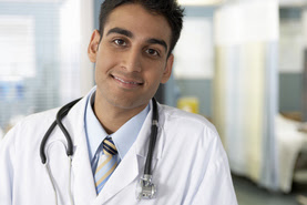 Male doctor smiling