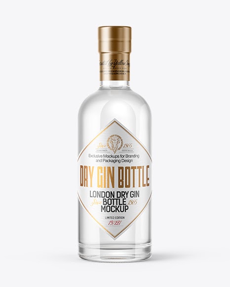 Free PSD Mockup Dry Gin Bottle with Wooden Cap Mockup Object Mockups | Free Embossed Business ...