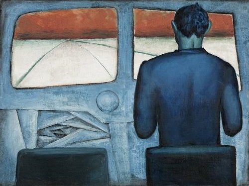 Andrzej Wróblewski, Szofer (Szofer niebieski) [Chauffeur (Blue Chauffeur)], 1948, Private collection, Warszaw © Courtesy Andrzej Wróblewski Foundation