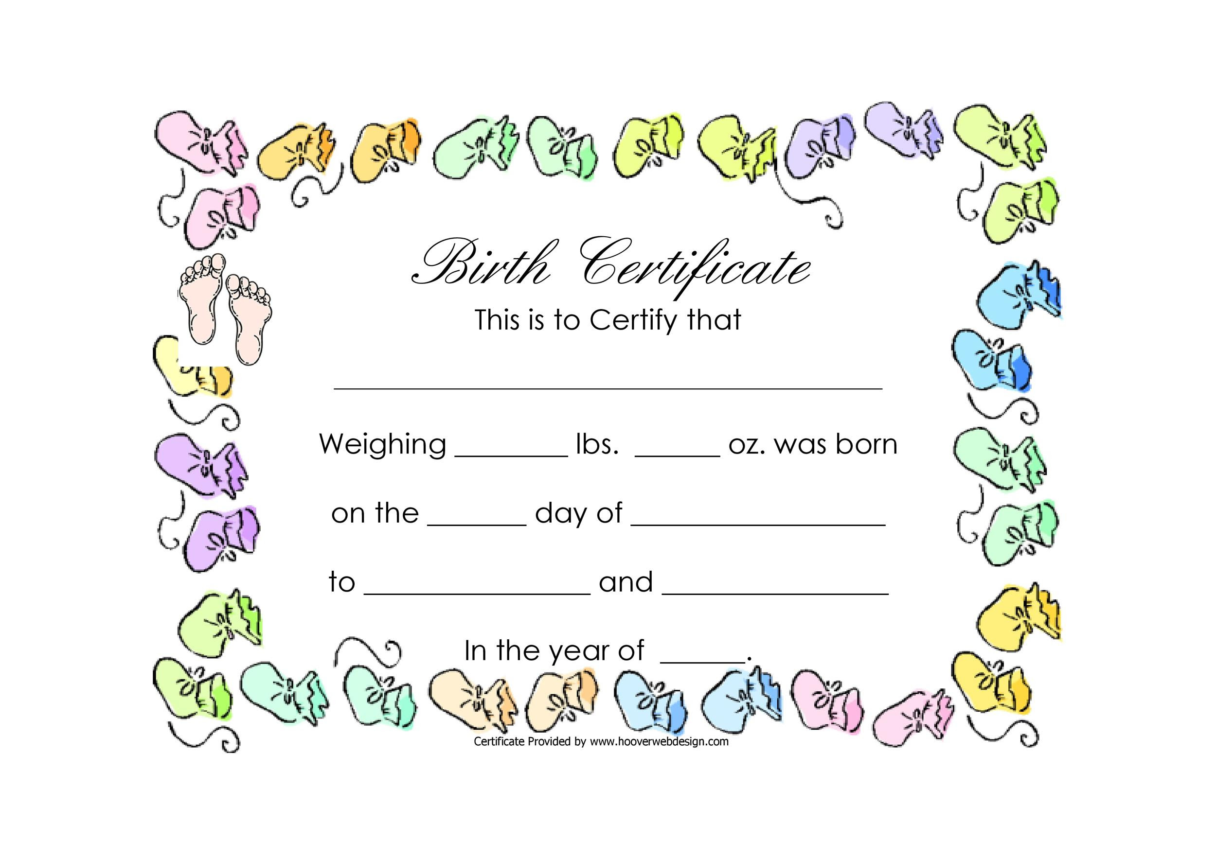 Sample Certificate: Fake Birth Certificate Maker Free