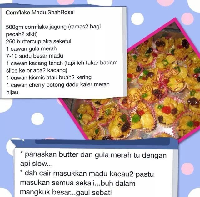 Resepi Kuih Raya Cornflakes Madu - Pink Starsandskies