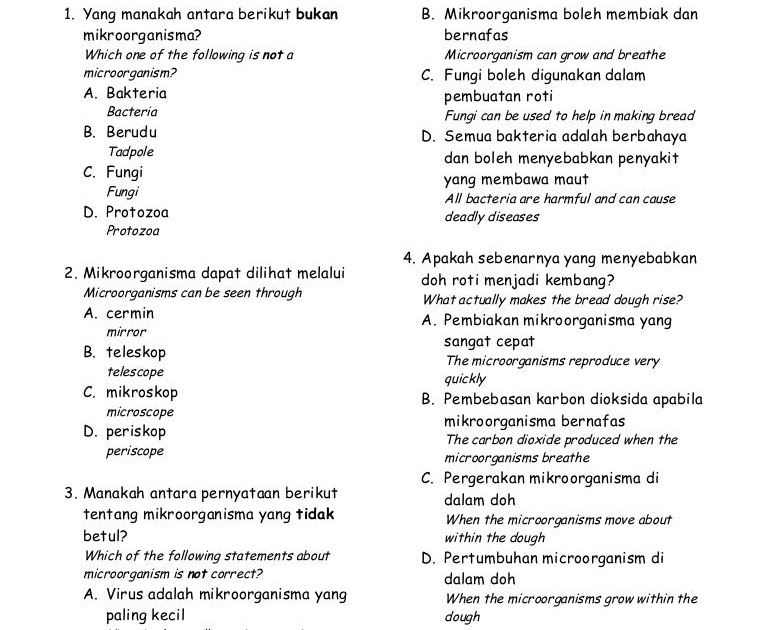 Contoh Soalan Ujian Bulanan Matematik Tahun 4 Kssr - Soalan az