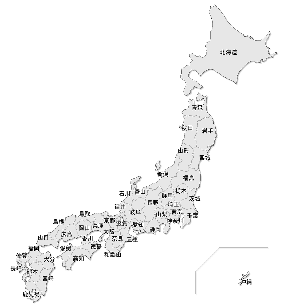 50 日本地図 県名入り 花の画像