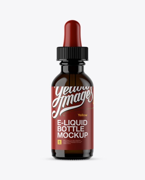 Download Dark Amber Glass E-Liquid Bottle Mockup Packaging Mockups