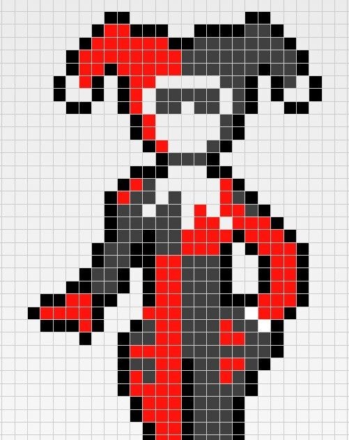 Pixel Art Grid Harley Quinn - Pixel Art Grid Gallery