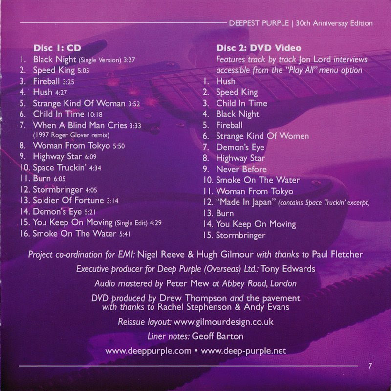 Deep Purple Best Of Cd