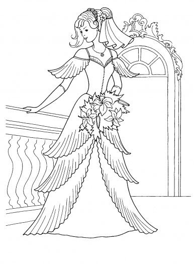 Large pool of original and unique drawings of beautiful princesses to color online and print. Barbie Dress Coloring Pages At Getdrawings Free Download