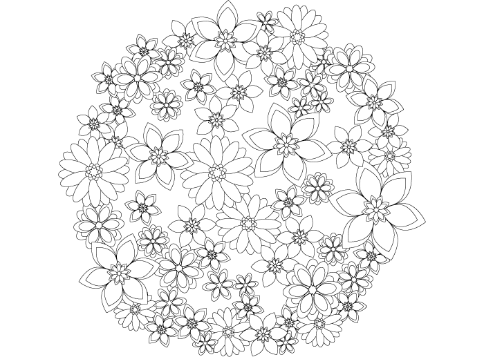 驚くばかり花 塗り絵 無料 すべての美しい花の画像