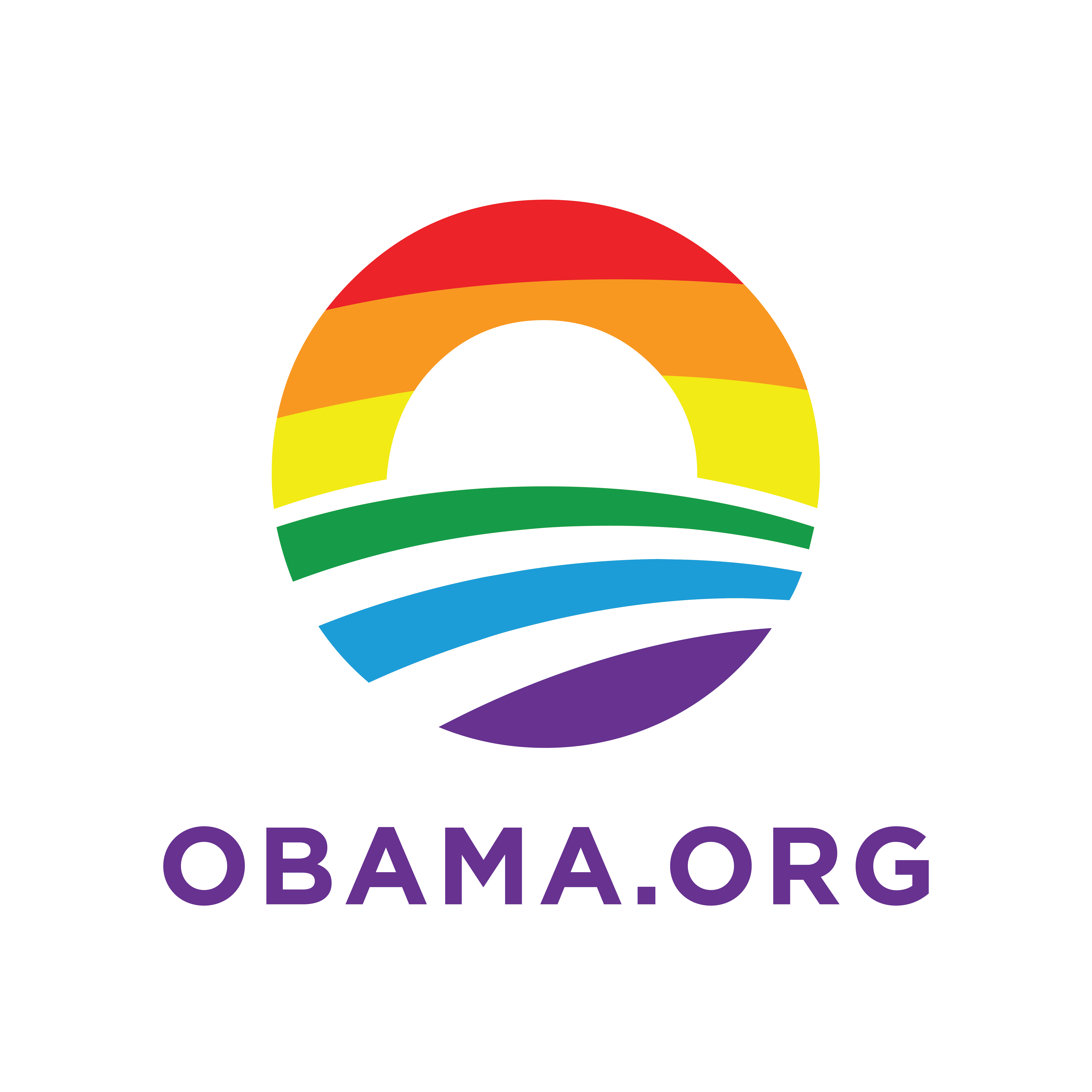 The six pride colors in the rising sun obama.org logo. 