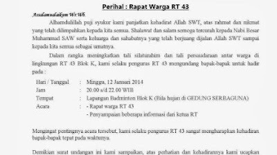 Contoh Surat Undangan Rapat Desa Doc