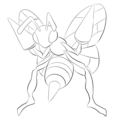 Pokémon (an contraction of pocket monsters) are creatures that are trained by pokémon trainers to fight against other pokémon. Beedrill Coloring Page Free Printable Coloring Pages