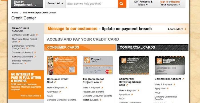 Home Depot Credit Card Transactions