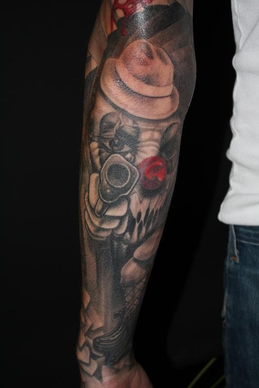 Download Evil Clown Sleeve Tattoo Designs
