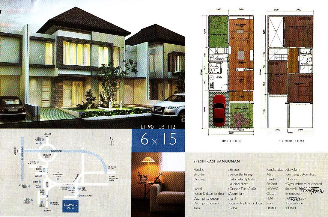 Baru 40 Desain Rumah Minimalis Ukuran Tanah 6x15