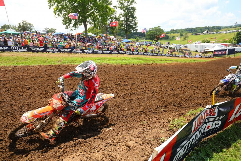 Baggett showed his trademark grit en route to third overall to retain the points lead.Photo: MX Sports Pro Racing / Jeff Kardas