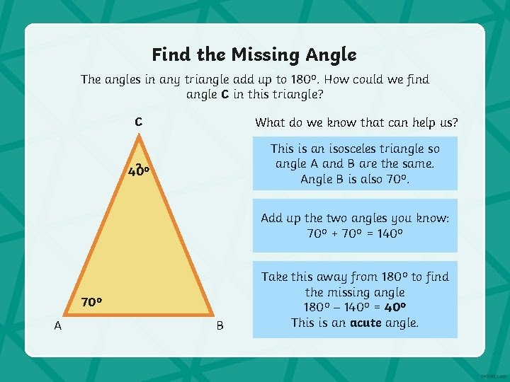 Maybe you would like to learn more about one of these? Find The Missing Angle The Angles In Any