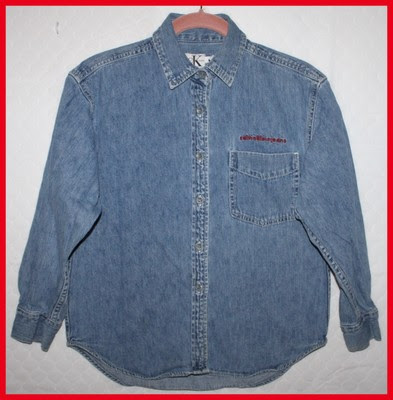 Cheapest EUC CALVIN KLEIN BOYS BLUE JEAN LONG SLEEVE SHIRT SIZE MEDIUM Y BUTTON UP